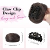 image:imageREECHO Space Bun Hair Pieces 2 PCS Mini Claw Clip in Messy amp Cat Ears Fake Hair Bun Extensions HB001 Wig Accessory Updo Hairpieces for Women Pack of 235 Wavy Black BrownCool Dark Brown