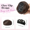 image:imageREECHO Space Bun Hair Pieces 2 PCS Mini Claw Clip in Messy amp Cat Ears Fake Hair Bun Extensions HB001 Wig Accessory Updo Hairpieces for Women Pack of 235 Wavy Black BrownDark Chocolate Brown