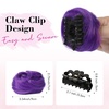 image:imageREECHO Space Bun Hair Pieces 2 PCS Mini Claw Clip in Messy amp Cat Ears Fake Hair Bun Extensions HB001 Wig Accessory Updo Hairpieces for Women Pack of 235 Wavy Black BrownDark Purple