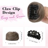 image:imageREECHO Space Bun Hair Pieces 2 PCS Mini Claw Clip in Messy amp Cat Ears Fake Hair Bun Extensions HB001 Wig Accessory Updo Hairpieces for Women Pack of 235 Wavy Black BrownLight Ash Brown with Highlights