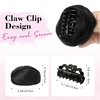 image:imageREECHO Space Bun Hair Pieces 2 PCS Mini Claw Clip in Messy amp Cat Ears Fake Hair Bun Extensions HB001 Wig Accessory Updo Hairpieces for Women Pack of 235 Wavy Black BrownNatural Black