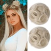 image:imageREECHO Space Bun Hair Pieces 2 PCS Mini Claw Clip in Messy amp Cat Ears Fake Hair Bun Extensions HB001 Wig Accessory Updo Hairpieces for Women Pack of 235 Wavy Black BrownMedium Blonde with Pale Highlights