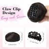 image:imageREECHO Space Bun Hair Pieces 2 PCS Mini Claw Clip in Messy amp Cat Ears Fake Hair Bun Extensions HB001 Wig Accessory Updo Hairpieces for Women Pack of 235 Wavy Black BrownBlack Brown