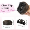 image:imageREECHO Space Bun Hair Pieces 2 PCS Mini Claw Clip in Messy amp Cat Ears Fake Hair Bun Extensions HB001 Wig Accessory Updo Hairpieces for Women Pack of 235 Wavy Black BrownDark Brown with Copper Highlights