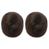 image:imageREECHO Space Bun Hair Pieces 2 PCS Mini Claw Clip in Messy amp Cat Ears Fake Hair Bun Extensions HB001 Wig Accessory Updo Hairpieces for Women Pack of 235 Wavy Black BrownDark Brown with Copper Highlights