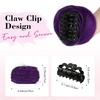 image:imageREECHO Space Bun Hair Pieces 2 PCS Mini Claw Clip in Messy amp Cat Ears Fake Hair Bun Extensions HB001 Wig Accessory Updo Hairpieces for Women Pack of 235 Wavy Black BrownDark Purple