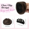 image:imageREECHO Space Bun Hair Pieces 2 PCS Mini Claw Clip in Messy amp Cat Ears Fake Hair Bun Extensions HB001 Wig Accessory Updo Hairpieces for Women Pack of 235 Wavy Black BrownDark Brown with Copper Highlights