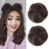 image:imageREECHO Space Bun Hair Pieces 2 PCS Mini Claw Clip in Messy amp Cat Ears Fake Hair Bun Extensions HB001 Wig Accessory Updo Hairpieces for Women Pack of 235 Wavy Black BrownChestnut Brown