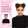 image:imageREECHO Space Bun Hair Pieces 2 PCS Mini Claw Clip in Messy amp Cat Ears Fake Hair Bun Extensions HB001 Wig Accessory Updo Hairpieces for Women Pack of 235 Wavy Black BrownChestnut Brown