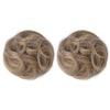 image:imageREECHO Space Bun Hair Pieces 2 PCS Mini Claw Clip in Messy amp Cat Ears Fake Hair Bun Extensions HB001 Wig Accessory Updo Hairpieces for Women Pack of 235 Wavy Black BrownDark Blonde
