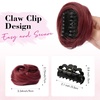 image:imageREECHO Space Bun Hair Pieces 2 PCS Mini Claw Clip in Messy amp Cat Ears Fake Hair Bun Extensions HB001 Wig Accessory Updo Hairpieces for Women Pack of 235 Wavy Black BrownBurgundy