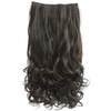 image:imageREECHO 24 1Pack 34 Full Head Curly Wave Clips in on Synthetic Hair Extensions HE008 Hairpieces for Women 5 Clips per PieceNatural BlackBlack Brown