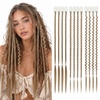 image:imageREECHO 6PCS Clip in Braid Hair Extensions for Women 14 Inch Clip in Braids Synthetic Braided Hairpieces for Daily Costume Party Medium Blonde with Pale HighlightsCool Ash Blonde