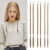 image:imageREECHO 6PCS Clip in Braid Hair Extensions for Women 14 Inch Clip in Braids Synthetic Braided Hairpieces for Daily Costume Party Medium Blonde with Pale HighlightsCopper