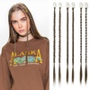 image:imageREECHO 6PCS Clip in Braid Hair Extensions for Women 14 Inch Clip in Braids Synthetic Braided Hairpieces for Daily Costume Party Medium Blonde with Pale HighlightsChocolate Brown with Highlights