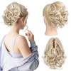 image:imageREECHO 9 Short Ponytail Extension Classic Loose Curly Wavy Claw Clip Pony tails Hair Extensions HP001 Hairpieces for Women  Natural Blonde with Highlights