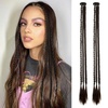 image:imageREECHO Clip in Braid Hair Extensions 6 PCS Baby Braids 3 Braids on One Clip 22 Long Natural Soft Synthetic Hairpieces Black BrownBlack Brown