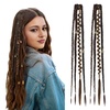 image:imageREECHO Clip in Braid Hair Extensions for Women 16 Boho Dreadlock Clip in Braids with Beads amp Charms 2PCS Handmade Synthetic Braided Hairpieces for Cosplay Daily Styling Dark Brown MixDark Brown Mix