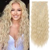 image:imageREECHO Clip in Hair Extensions 5PCS 24 Beach Wavy Invisible Lace WeftsNatural Blonde