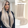 image:imageREECHO Clip in Hair Extensions Hair Extensions Thick Long Lace Weft Lightweight Synthetic Hairpieces for Women 24 Inch240 GramPack of 5 Chocolate Brown with Golden Blonde HighlightsAsh Blonde with Highlights