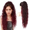 image:imageREECHO Ponytail Extension 30 Long Claw Clip Ponytail Extension for Women Curly Pony Tails Hair Extensions Clip in Synthetic Hairpiece for Women Platinum BlondeBurgundy