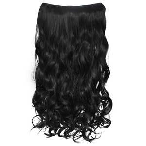image:imageREECHO 24 1Pack 34 Full Head Curly Wave Clips in on Synthetic Hair Extensions HE008 Hairpieces for Women 5 Clips per PieceNatural BlackJet Black