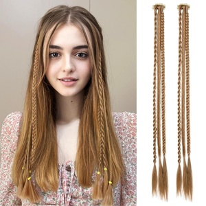 image:imageREECHO Clip in Braid Hair Extensions 6 PCS Baby Braids 3 Braids on One Clip 22 Long Natural Soft Synthetic Hairpieces Black BrownCopper