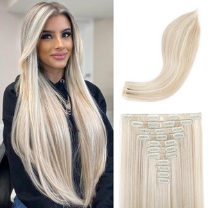 image:imageREECHO Hair Extensions 11PCS Clip in Hair Extensions 28 Long Straight hair extensions HE005 Natural Soft Synthetic Hairpieces for Women BlackAsh Blonde with Highlights