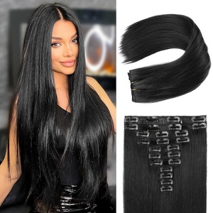 image:imageREECHO Hair Extensions 11PCS Clip in Hair Extensions 28 Long Straight hair extensions HE005 Natural Soft Synthetic Hairpieces for Women BlackBlack