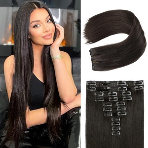 image:imageREECHO Hair Extensions 11PCS Clip in Hair Extensions 28 Long Straight hair extensions HE005 Natural Soft Synthetic Hairpieces for Women BlackBlack Brown