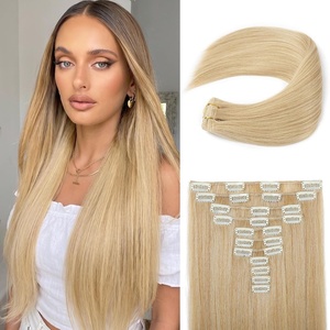 image:imageREECHO Hair Extensions 11PCS Clip in Hair Extensions 28 Long Straight hair extensions HE005 Natural Soft Synthetic Hairpieces for Women BlackGolden Blonde