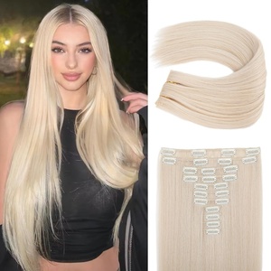 image:imageREECHO Hair Extensions 11PCS Clip in Hair Extensions 28 Long Straight hair extensions HE005 Natural Soft Synthetic Hairpieces for Women BlackLight Blonde