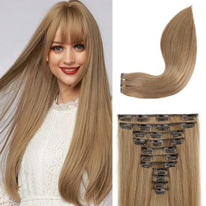 image:imageREECHO Hair Extensions 11PCS Clip in Hair Extensions 28 Long Straight hair extensions HE005 Natural Soft Synthetic Hairpieces for Women BlackLight Brown with Blonde Highlights