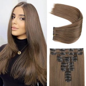 image:imageREECHO Hair Extensions 11PCS Clip in Hair Extensions 28 Long Straight hair extensions HE005 Natural Soft Synthetic Hairpieces for Women BlackLight Brown