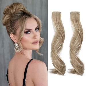 image:imageREECHO Long Side Air Bangs Wavy Curly Clip in Curtain Bangs Front Side Bangs FaceFraming Highlights for Women Daily Use 2 PCS Set Long TemplesAsh Brown