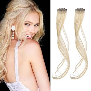 image:imageREECHO Long Side Air Bangs Wavy Curly Clip in Curtain Bangs Front Side Bangs FaceFraming Highlights for Women Daily Use 2 PCS Set Long TemplesMedium Blonde with Pale Highlights