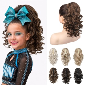 image:imageREECHO Ponytail Extension 12 Classic Loose Curly Wavy Claw Clip Ponytail Wig Extensions Hairpieces for Women  Platinum BlondeGinger Brown
