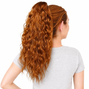 image:imageREECHO Ponytail Extension 14 Inch Curly Claw Pony Tails Hair Extensions Clip in Ponytail Hair Extensions Natural Synthetic Hairpiece for Women Everyday Wear  Platinum BlondeCopper Red