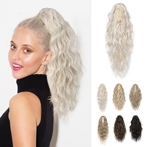 image:imageREECHO Ponytail Extension 14 Inch Curly Claw Pony Tails Hair Extensions Clip in Ponytail Hair Extensions Natural Synthetic Hairpiece for Women Everyday Wear  Platinum BlondePlatinum Blonde