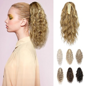 image:imageREECHO Ponytail Extension 14 Inch Curly Claw Pony Tails Hair Extensions Clip in Ponytail Hair Extensions Natural Synthetic Hairpiece for Women Everyday Wear  Platinum BlondeMedium Blonde with Highlights