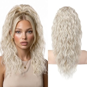 image:imageREECHO Ponytail Extension 30 Long Claw Clip Ponytail Extension for Women Curly Pony Tails Hair Extensions Clip in Synthetic Hairpiece for Women Platinum BlondePlatinum Blonde