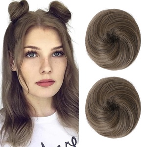 image:imageREECHO Space Bun Hair Pieces 2 PCS Mini Claw Clip in Messy amp Cat Ears Fake Hair Bun Extensions HB001 Wig Accessory Updo Hairpieces for Women Pack of 235 Wavy Black BrownAsh Light Brown