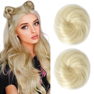 image:imageREECHO Space Bun Hair Pieces 2 PCS Mini Claw Clip in Messy amp Cat Ears Fake Hair Bun Extensions HB001 Wig Accessory Updo Hairpieces for Women Pack of 235 Wavy Black BrownNatural Blonde