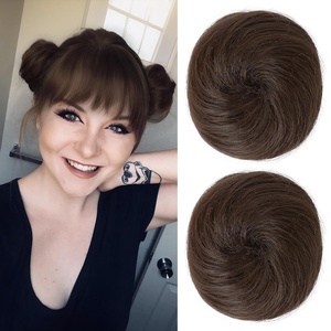image:imageREECHO Space Bun Hair Pieces 2 PCS Mini Claw Clip in Messy amp Cat Ears Fake Hair Bun Extensions HB001 Wig Accessory Updo Hairpieces for Women Pack of 235 Wavy Black BrownChestnut Brown