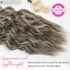 image:imageREECHO Clip in Hair Extensions 4PCS Blonde Hair Extensions 24 Thick Long Beach Waves Invisible Lace Weft Natural Soft Hairpieces for Women  Natural BlondeAsh Brown with Highlights