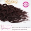 image:imageREECHO Clip in Hair Extensions 4PCS Blonde Hair Extensions 24 Thick Long Beach Waves Invisible Lace Weft Natural Soft Hairpieces for Women  Natural BlondeBlack to Burgundy Ombre