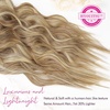 image:imageREECHO Clip in Hair Extensions 4PCS Blonde Hair Extensions 24 Thick Long Beach Waves Invisible Lace Weft Natural Soft Hairpieces for Women  Natural BlondeMedium Blonde with Blonde Highlights