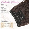 image:imageREECHO Clip in Hair Extensions 4PCS Blonde Hair Extensions 24 Thick Long Beach Waves Invisible Lace Weft Natural Soft Hairpieces for Women  Natural BlondeChocolate Brown