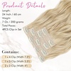 image:imageREECHO Clip in Hair Extensions 4PCS Blonde Hair Extensions 24 Thick Long Beach Waves Invisible Lace Weft Natural Soft Hairpieces for Women  Natural BlondeNatural Blonde