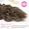 image:imageREECHO Clip in Hair Extensions 4PCS Blonde Hair Extensions 24 Thick Long Beach Waves Invisible Lace Weft Natural Soft Hairpieces for Women  Natural BlondeDeep Brown with Highlights
